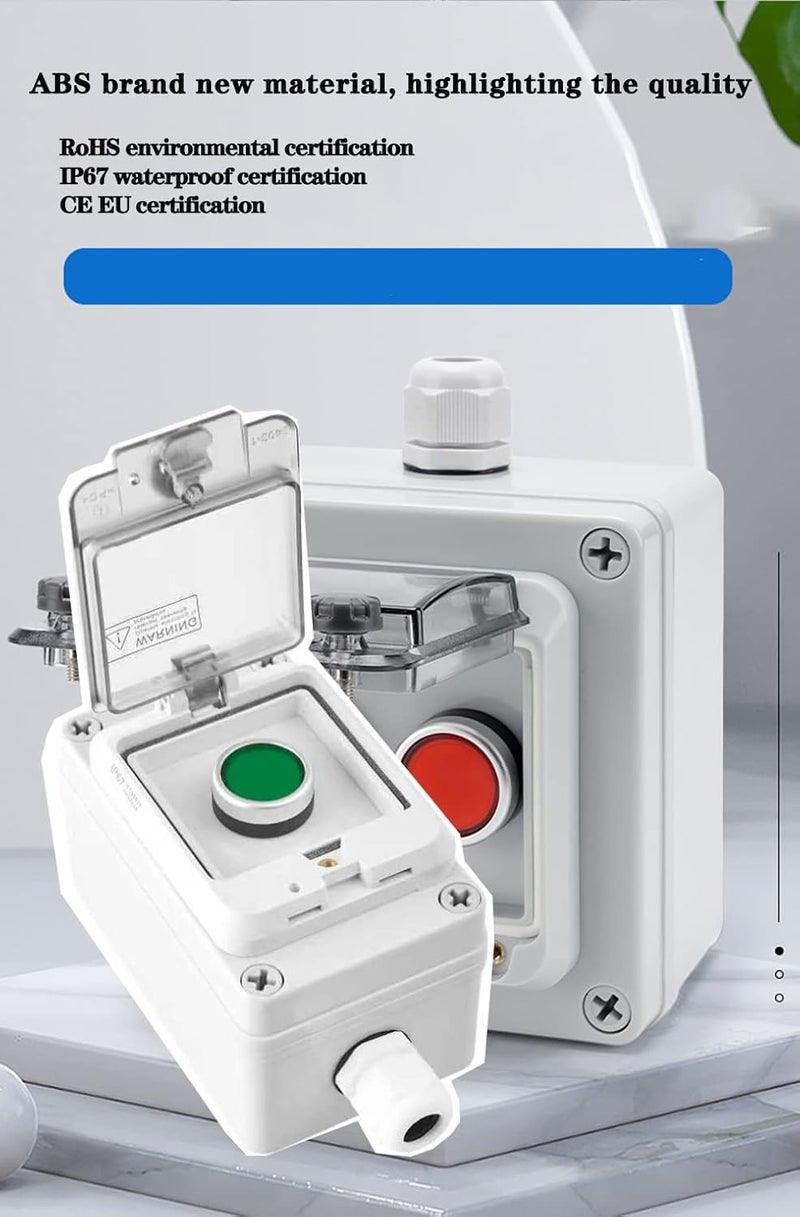 QL-LINRUN Push Button Box Momentary Green Push Button Station Box - Image 5